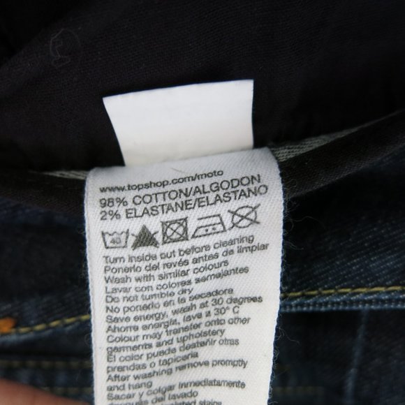 TopShop Moto Eva Cotton Blend Dark Wash Boot Cut Denim Jeans - Size US 6 UK 10 - Picture 7 of 7